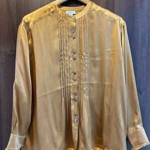 Sundance Gold Satin Delphine Highland Top Size L